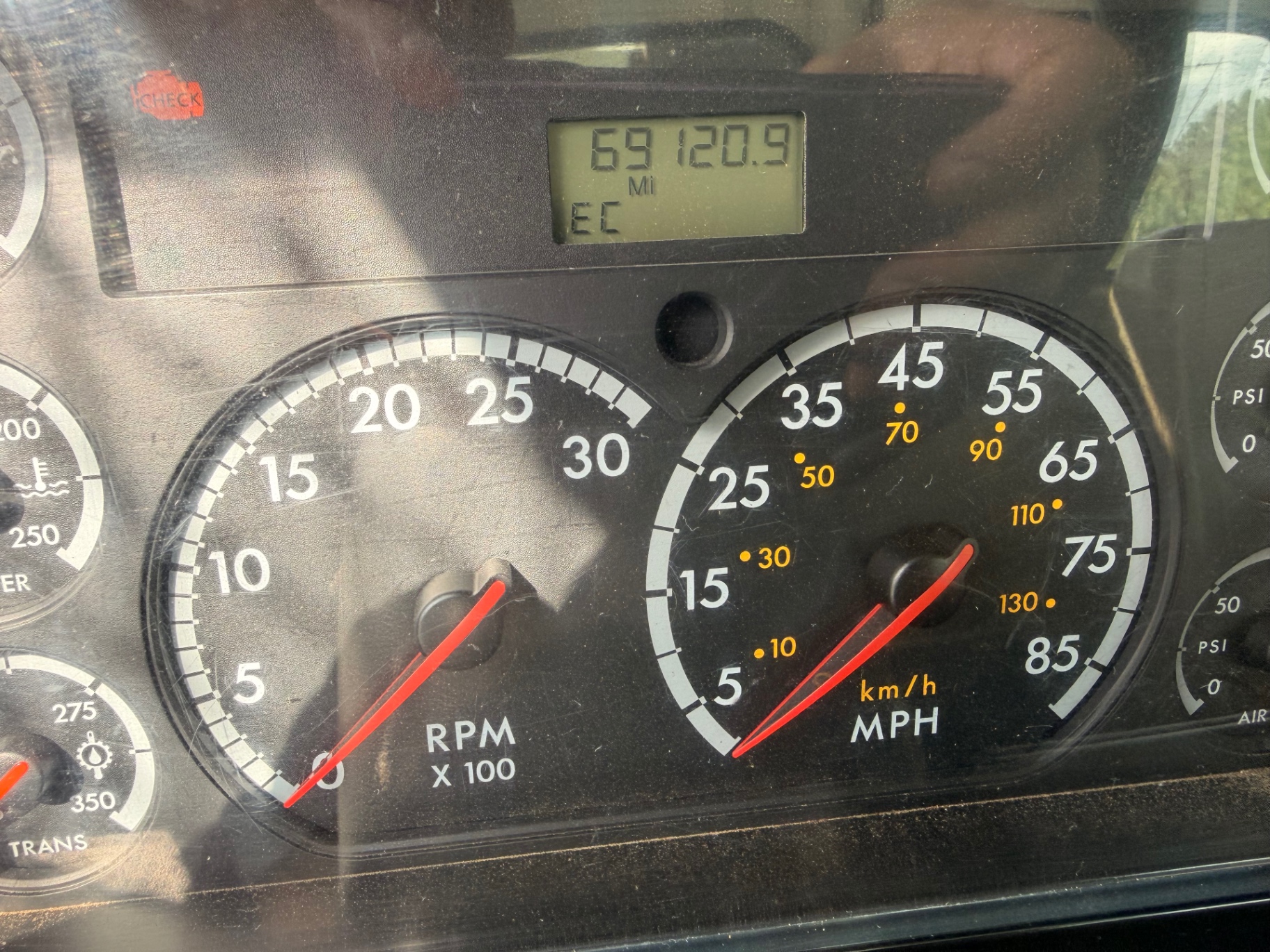 Odometer reading 69,120.9 miles